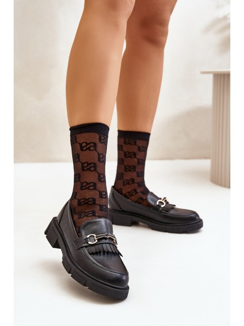 Women's Moccasins With Decoration Eco Leather Black Tialorae 2