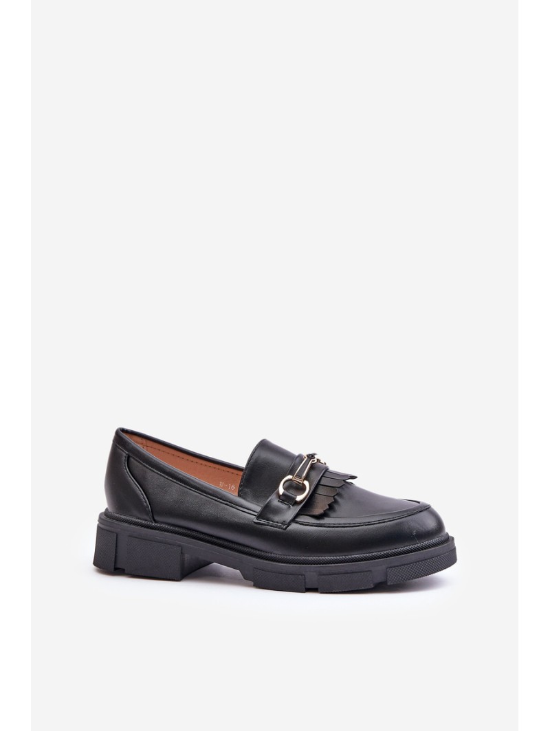 Women's Moccasins With Decoration Eco Leather Black Tialorae