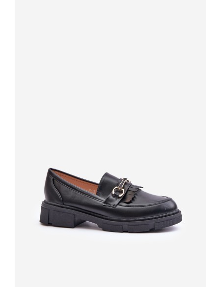 Women's Moccasins With Decoration Eco Leather Black Tialorae