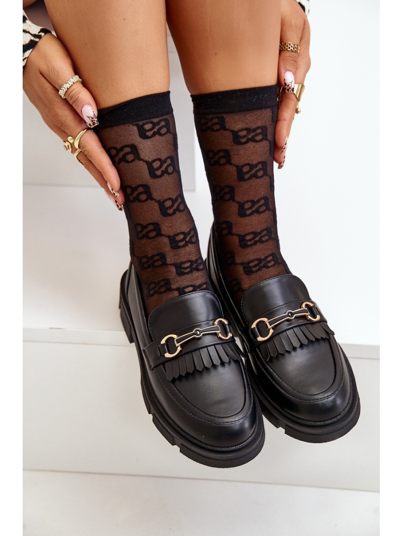 Women's Moccasins With Decoration Eco Leather Black Tialorae