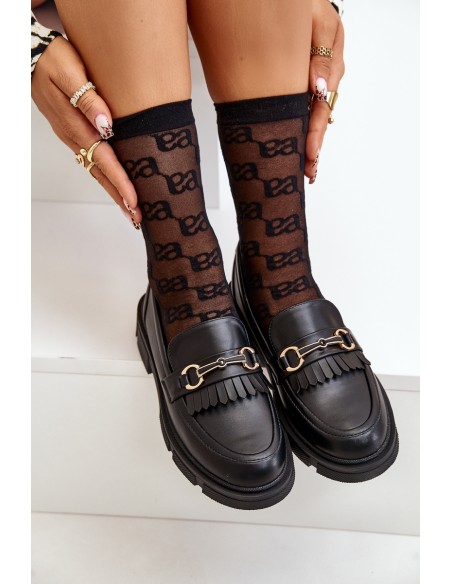 Women's Moccasins With Decoration Eco Leather Black Tialorae