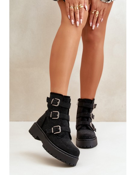 Insulated boots with decoration black Ciascia