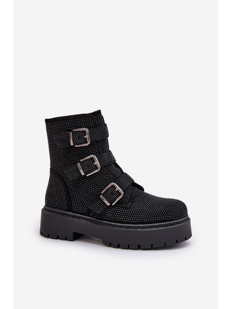 Insulated boots with decoration black Ciascia