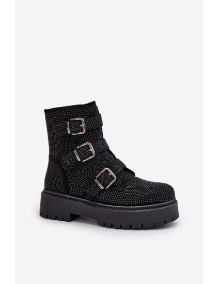 Insulated boots with decoration black Ciascia