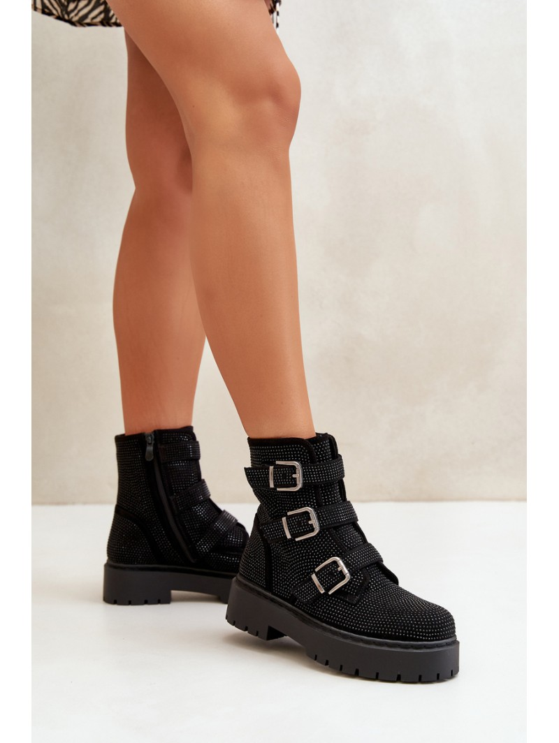 Insulated boots with decoration black Ciascia