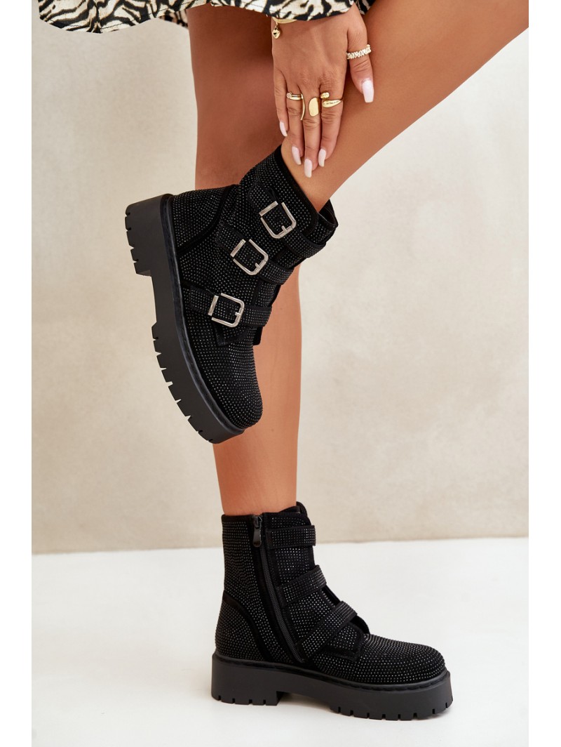 Insulated boots with decoration black Ciascia