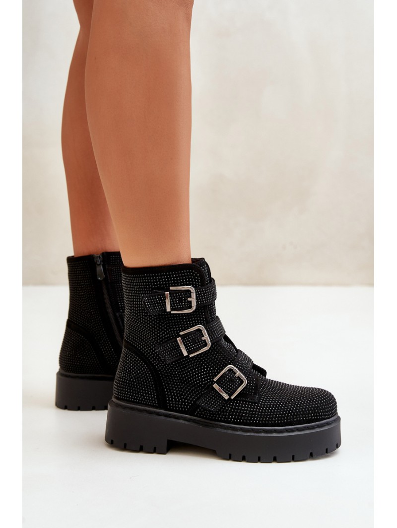 Insulated boots with decoration black Ciascia