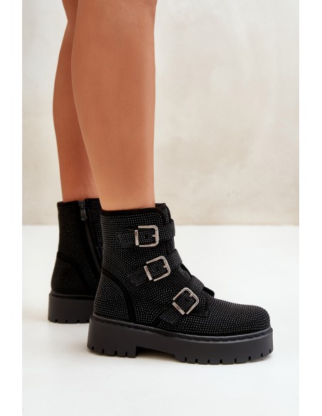 Insulated boots with decoration black Ciascia