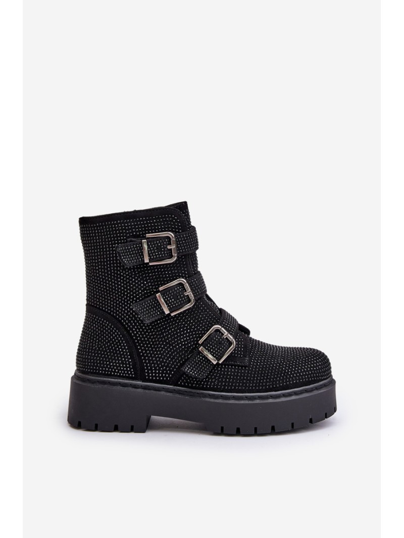 Insulated boots with decoration black Ciascia