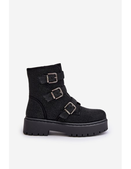 Insulated boots with decoration black Ciascia