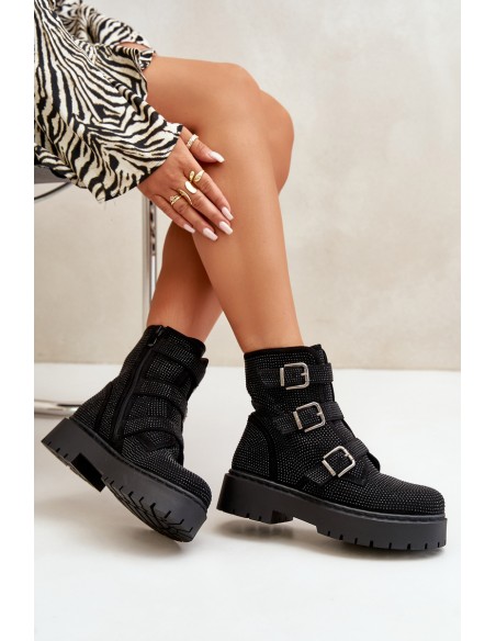 Insulated boots with decoration black Ciascia