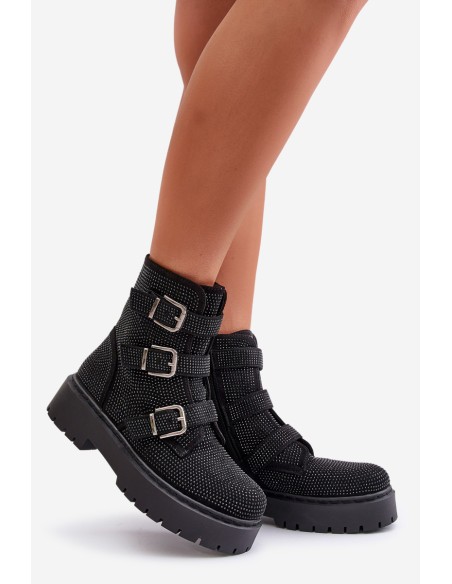 Insulated boots with decoration black Ciascia