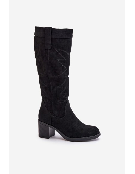 Women's Knee-High Heeled Boots Black Erisorae