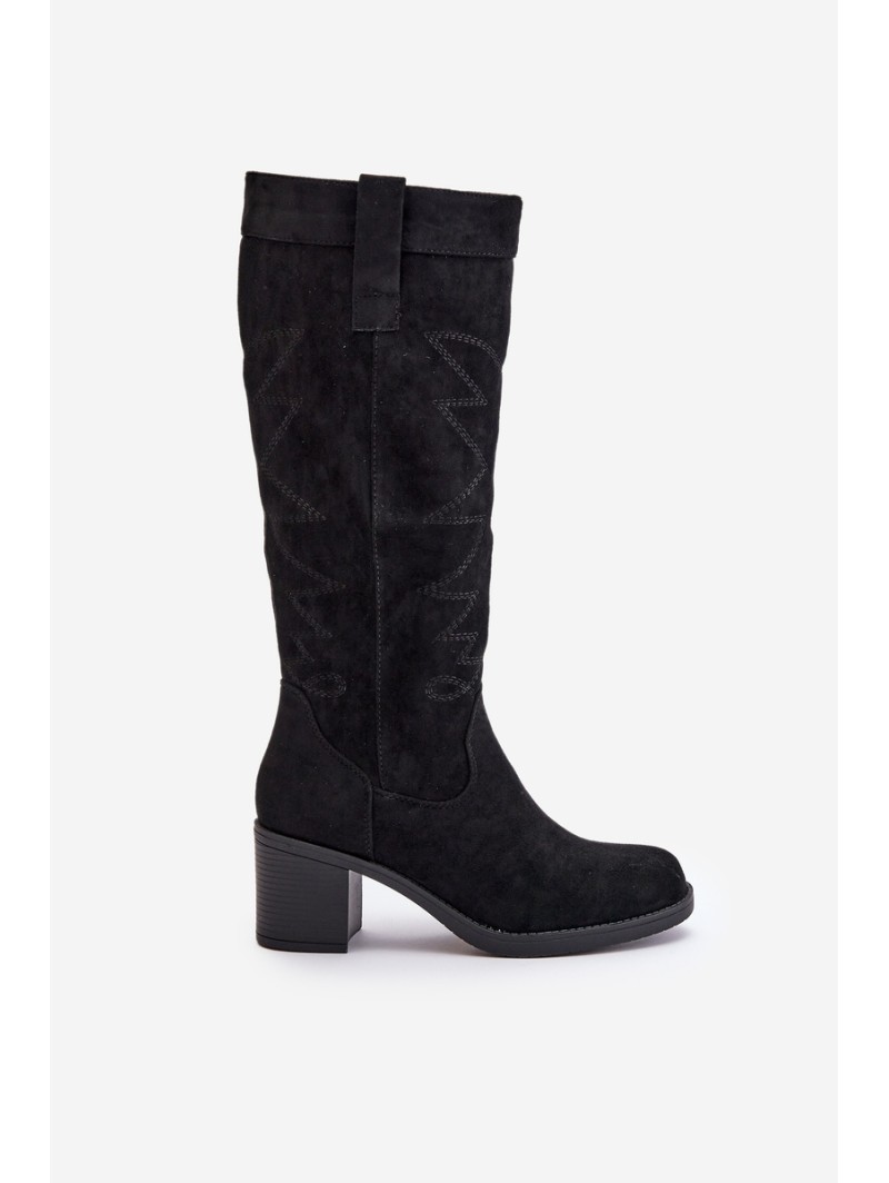Women's Knee-High Heeled Boots Black Erisorae