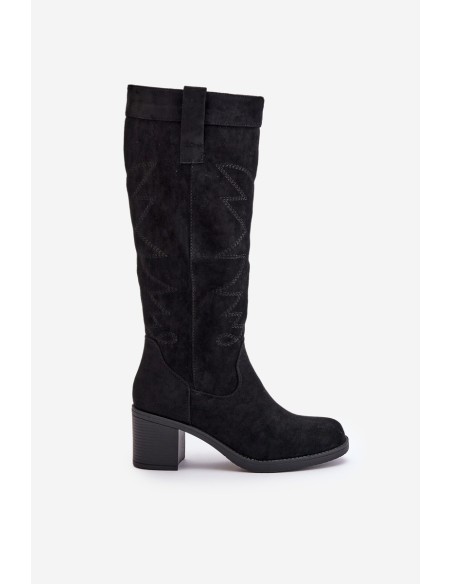 Women's Knee-High Heeled Boots Black Erisorae