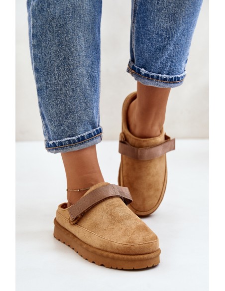 Women's Slippers Insulated With Fur On Platform Camel Azida