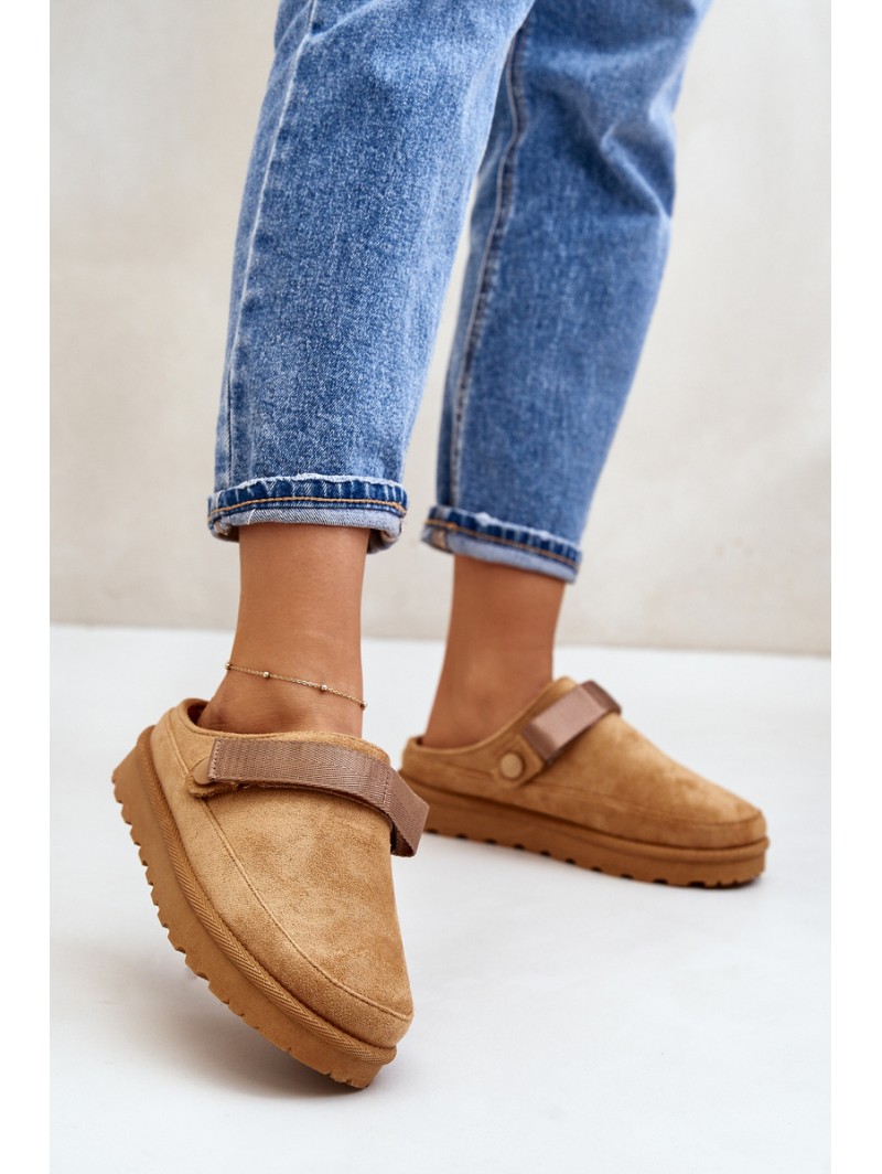 Women's Slippers Insulated With Fur On Platform Camel Azida