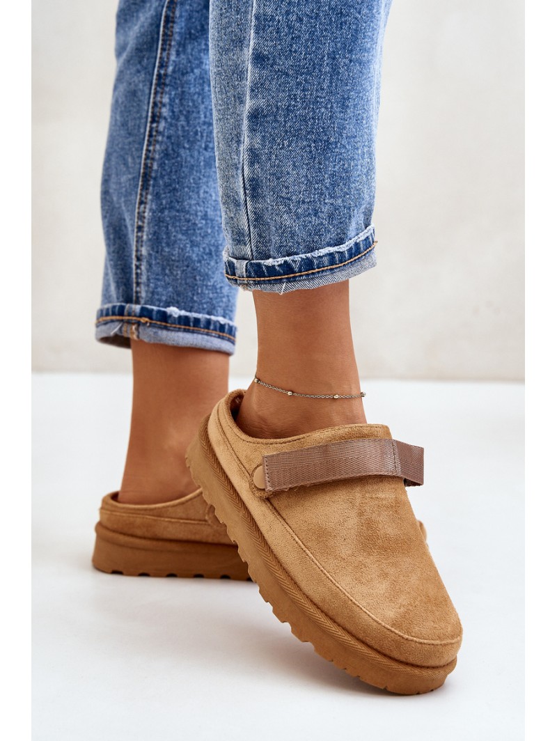 Women's Slippers Insulated With Fur On Platform Camel Azida