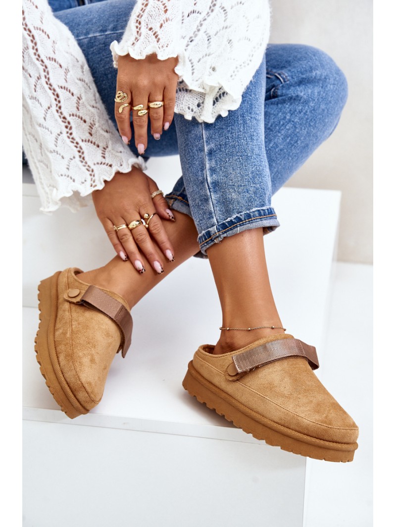 Women's Slippers Insulated With Fur On Platform Camel Azida