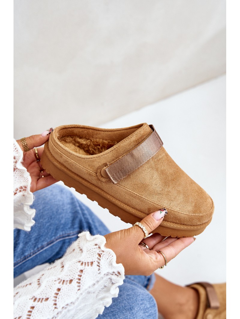 Women's Slippers Insulated With Fur On Platform Camel Azida