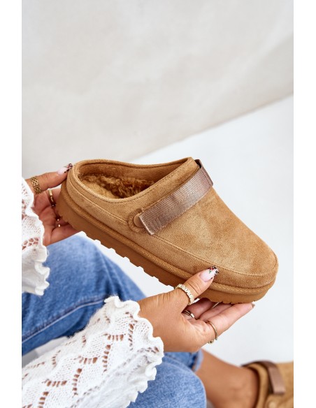 Women's Slippers Insulated With Fur On Platform Camel Azida