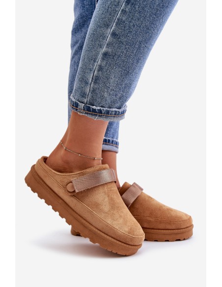 Women's Slippers Insulated With Fur On Platform Camel Azida