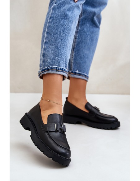 Ladies Eco Leather Moccasins Vinceza 62187 Black