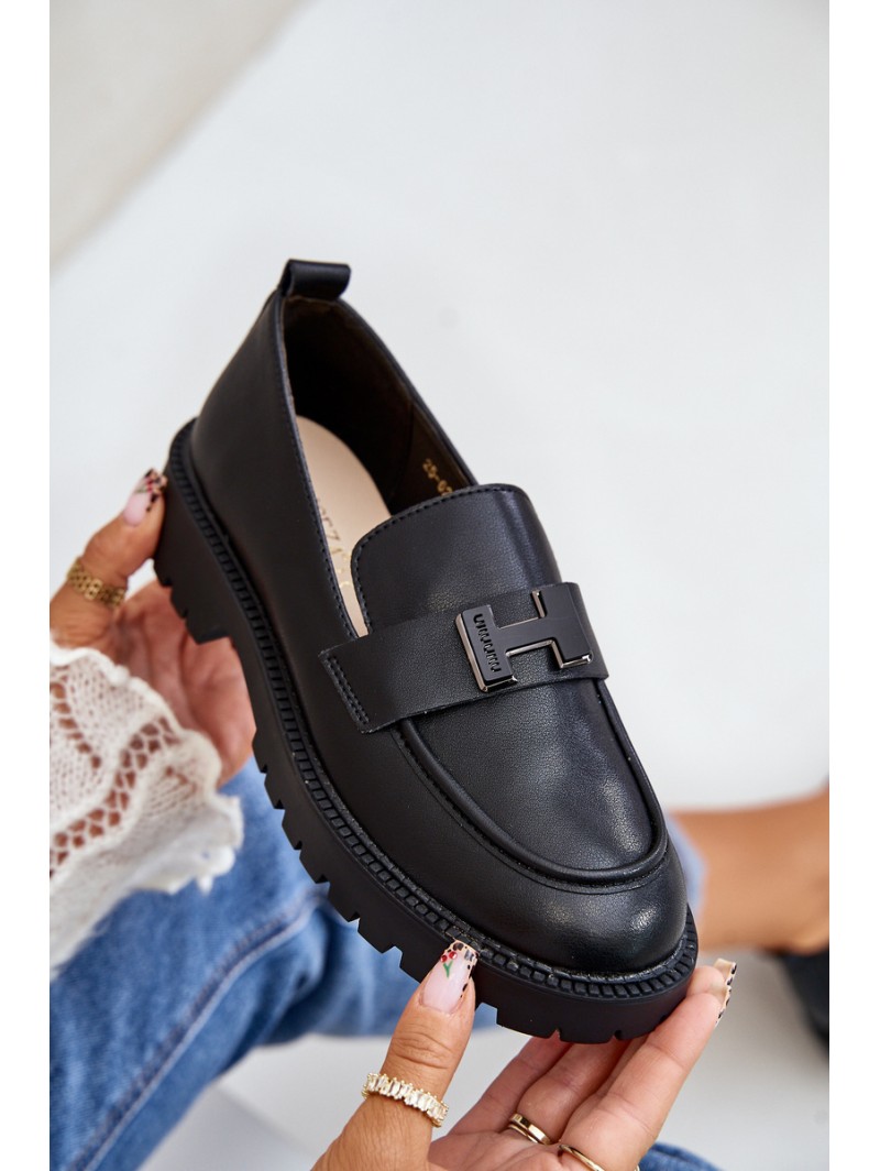 Ladies Eco Leather Moccasins Vinceza 62187 Black