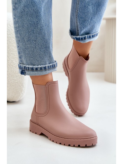 Women's Rubber Boots With Elastic Inserts Dirty Pink Ciariel