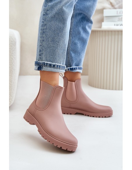 Women's Rubber Boots With Elastic Inserts Dirty Pink Ciariel