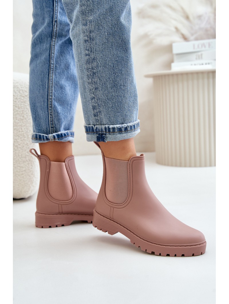 Women's Rubber Boots With Elastic Inserts Dirty Pink Ciariel