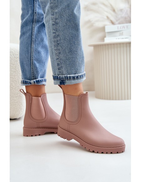 Women's Rubber Boots With Elastic Inserts Dirty Pink Ciariel