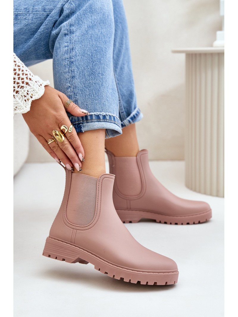 Women's Rubber Boots With Elastic Inserts Dirty Pink Ciariel