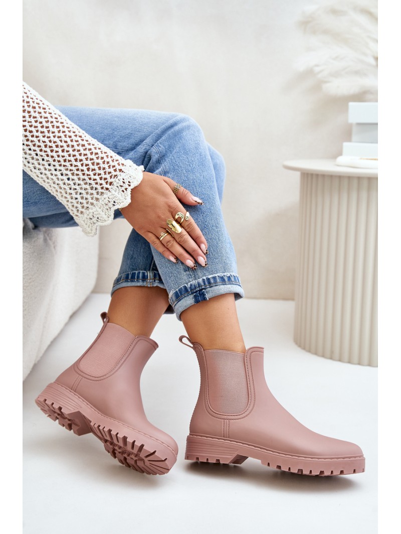 Women's Rubber Boots With Elastic Inserts Dirty Pink Ciariel