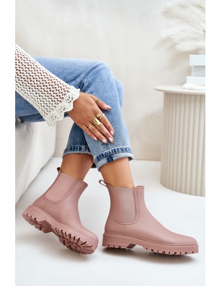 Women's Rubber Boots With Elastic Inserts Dirty Pink Ciariel