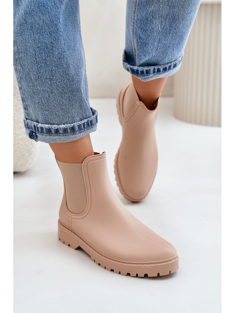 Women's Rubber Boots With Elastic Inserts Beige Ciariel