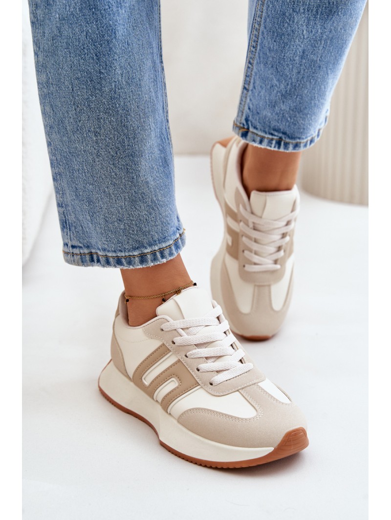 Sneakers Sports Shoes On Platform Women Beige Thari