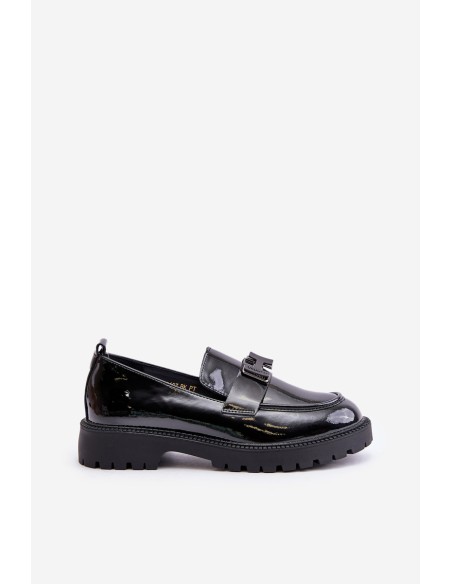 Lacquered Women's Moccasins Vinceza 62187 Black