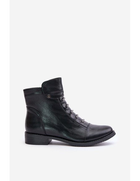 Warm Women's Boots on Flat Heel Black Labise