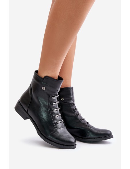 Warm Women's Boots on Flat Heel Black Labise