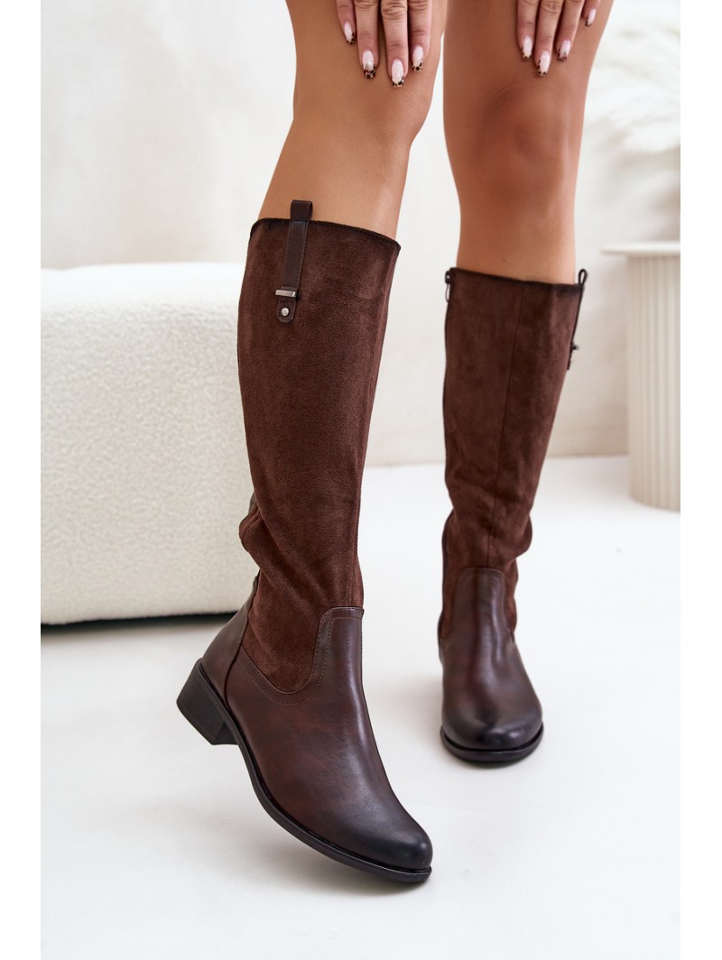 Women's Insulated Knee-High Boots With Zipper Brown Ivasira