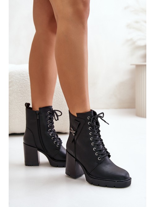 Insulated Heeled Boots With Gold Detail Black Ivarisse 2