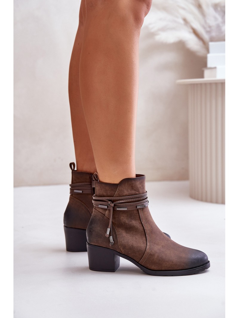 Women's Heeled Boots Warm Lined Brown Lobina