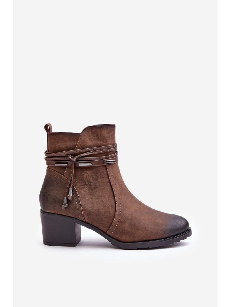 Women's Heeled Boots Warm Lined Brown Lobina