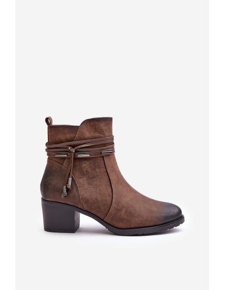 Women's Heeled Boots Warm Lined Brown Lobina