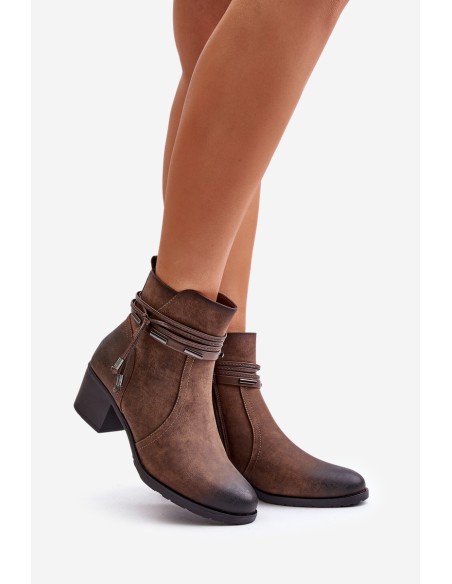 Women's Heeled Boots Warm Lined Brown Lobina