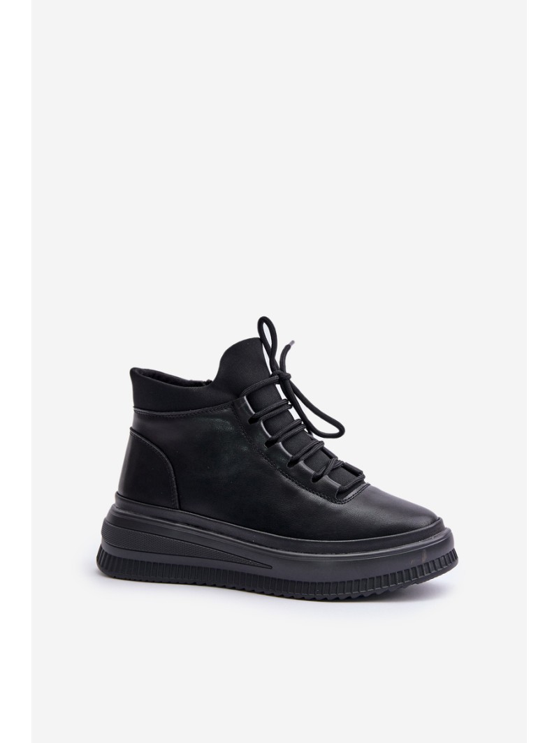 Lightweight Leather Sports Shoes On Platform Artiker 55C1041 Black