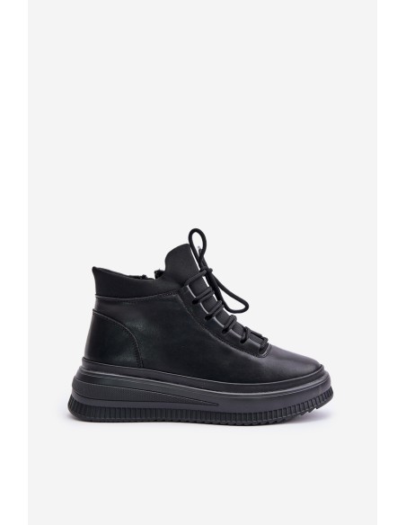 Lightweight Leather Sports Shoes On Platform Artiker 55C1041 Black