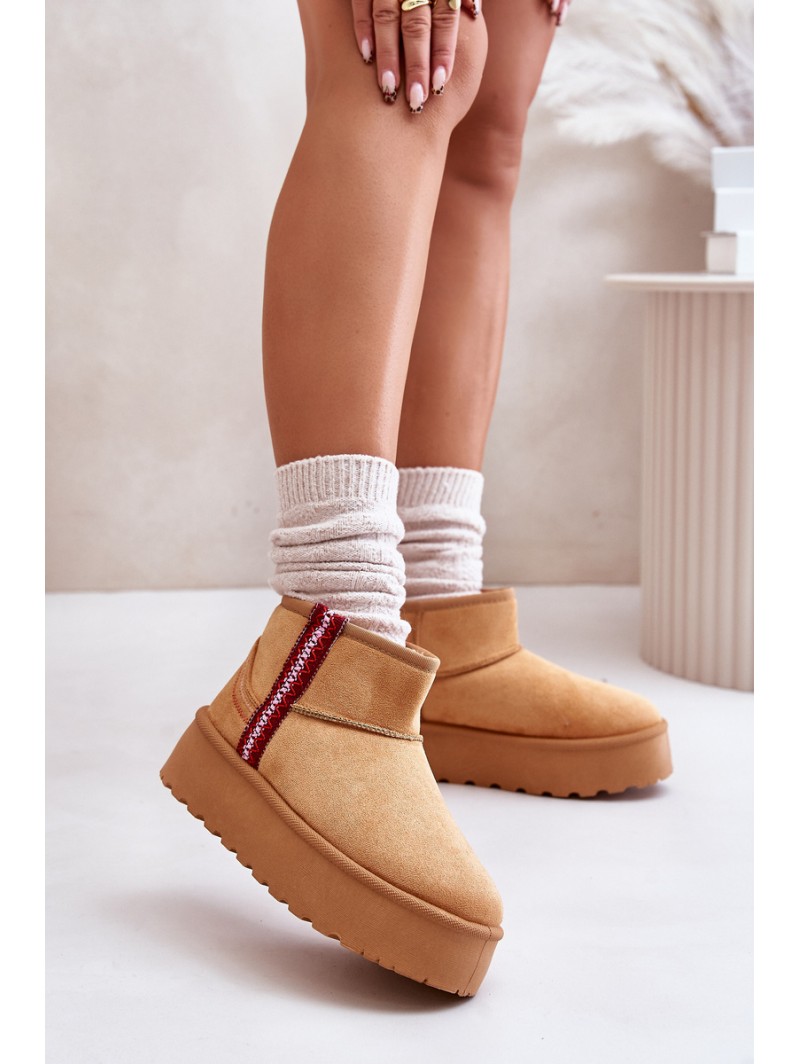 Women's Snow Boots On Platform Insulated Camel Lomessa