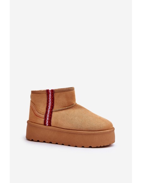 Women's Snow Boots On Platform Insulated Camel Lomessa